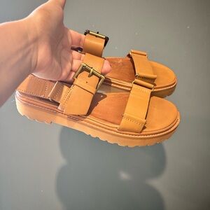 Madewell Brown Leather Platform Sandals size 7